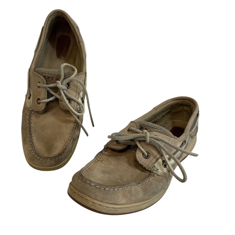 Sperry Top Sider Leather Boat‎ Shoes Mens Size 10M Tan Lace Up Casual Deck Shoes